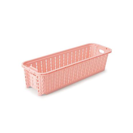 Cesta Pequena Retangular Organizadora Empilhável Rosa 920ml - Plasutil Menor preço em Cesta Pequena Retangular Organizadora Empilhável Rosa 920ml - Plasutil
