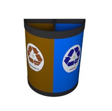 Cesto Coleta Seletiva 12 Litros 2 Partes Papel e Orgânico Só Lixeiras Menor preço em Cesto Coleta Seletiva 12 Litros 2 Partes Papel e Orgânico Só Lixeiras