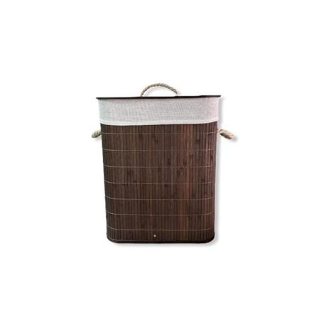 Cesto de bambu com tampa marrom escuro para roupas - Mimo Style é boa?