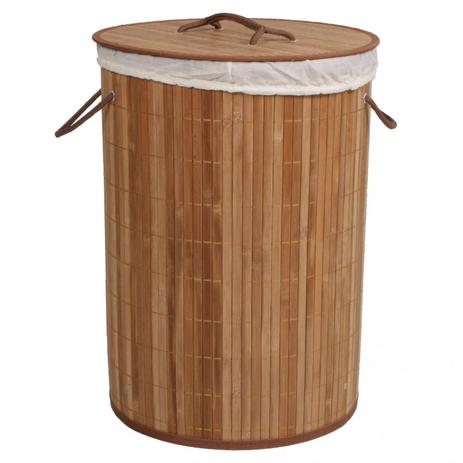 Cesto de Bambu Ripado Acasa Móveis Carbonizado Menor preço em Cesto de Bambu Ripado Acasa Móveis Carbonizado