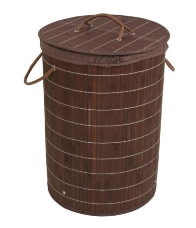 Cesto de Bambu Ripado Marrom - A casa móveis Menor preço em Cesto de Bambu Ripado Marrom - A casa móveis