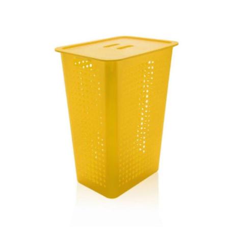 Cesto de Roupas Organização Lavanderia 47 Litros - Amarelo é boa?