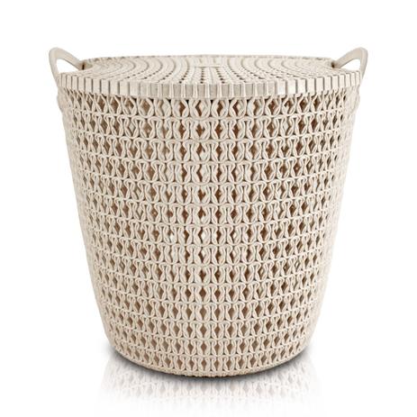 Cesto organizador Bege M Rattan Jack Design com tampa - Jacki design Menor preço em Cesto organizador Bege M Rattan Jack Design com tampa - Jacki design