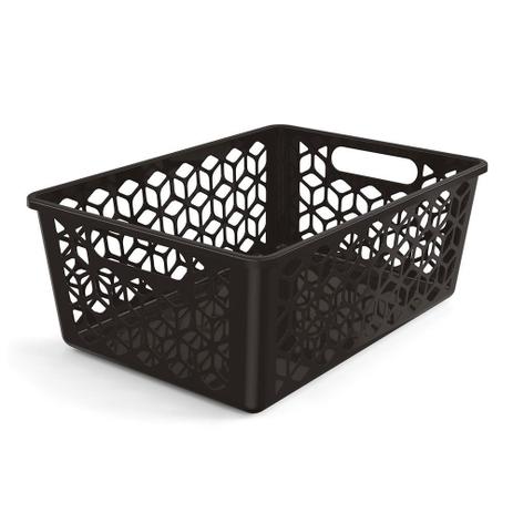 Cesto Organizador Caixa Multiuso Preto 42 cm - Uz Menor preço em Cesto Organizador Caixa Multiuso Preto 42 cm - Uz