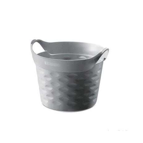Cesto organizador circular 20L plástico chumbo Sanremo Menor preço em Cesto organizador circular 20L plástico chumbo Sanremo
