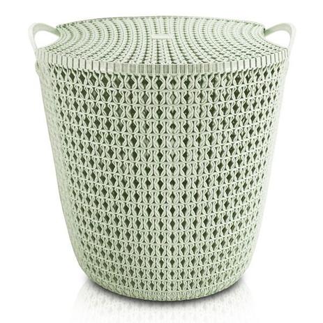 Cesto Organizador com Tampa G 23L Rattan Polipropileno Verde - Jacki Design é boa?