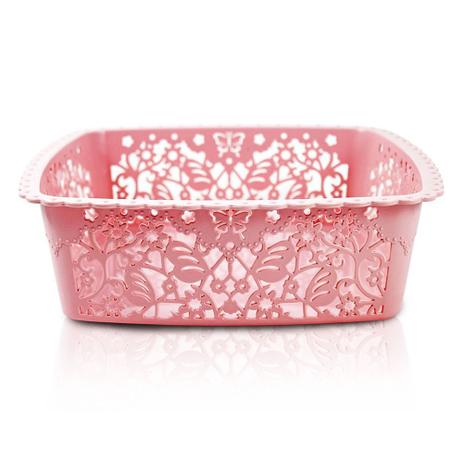 Cesto Organizador Lifestyle Quadrado Médio Rosa - Jacki Design Menor preço em Cesto Organizador Lifestyle Quadrado Médio Rosa - Jacki Design