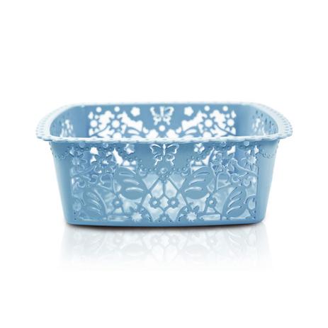 Cesto Organizador Lifestyle Quadrado Pequeno Azul - Jacki Design Menor preço em Cesto Organizador Lifestyle Quadrado Pequeno Azul - Jacki Design
