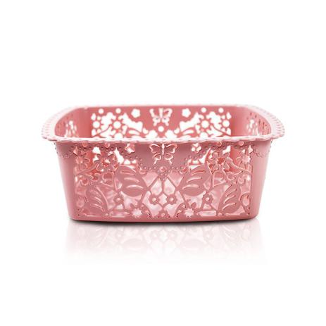 Cesto Organizador Lifestyle Quadrado Pequeno Rosa - Jacki Design Menor preço em Cesto Organizador Lifestyle Quadrado Pequeno Rosa - Jacki Design