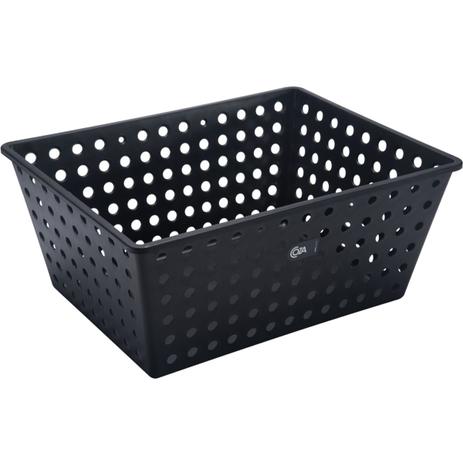 Cesto Organizador Maxi Caixa Organizadora Plástica Quarto Preto - Coza Menor preço em Cesto Organizador Maxi Caixa Organizadora Plástica Quarto Preto - Coza