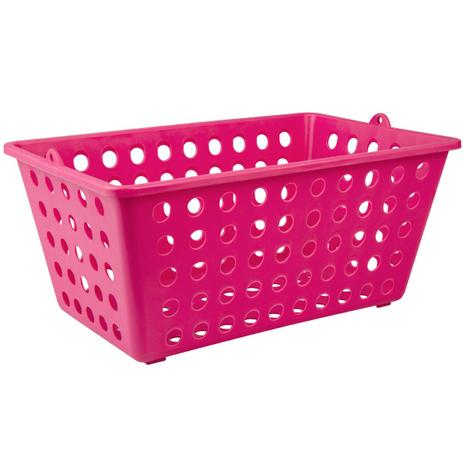 Cesto Organizador Multiuso Armário Caixa Plástica 4,6l Casa Rosa - Prat-k Menor preço em Cesto Organizador Multiuso Armário Caixa Plástica 4,6l Casa Rosa - Prat-k