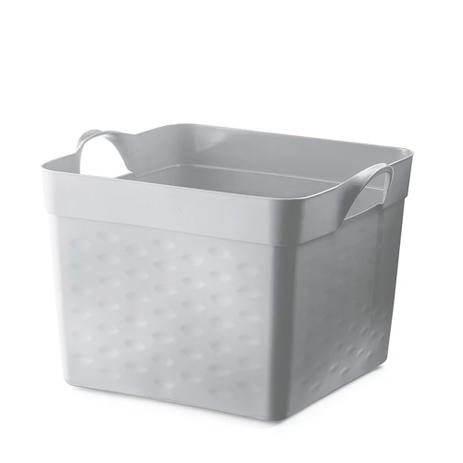 Cesto Organizador Quadrado Sanremo Flexível Cinza 22L - 29869 Menor preço em Cesto Organizador Quadrado Sanremo Flexível Cinza 22L - 29869