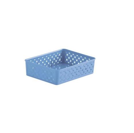 Menor preço em Cesto Organizador Rattan 34x25x6,5cm - Azul - Not defined