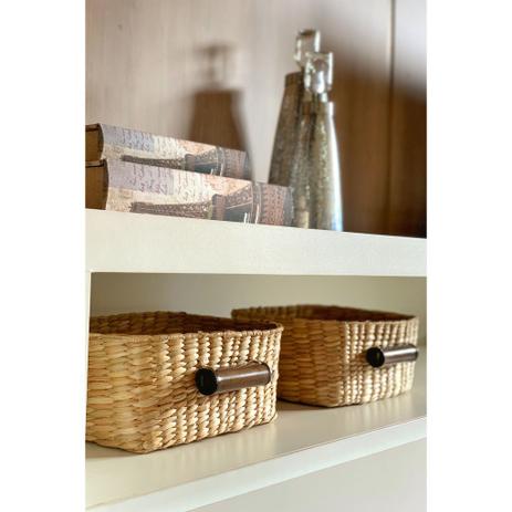 Cesto Organizador Retangular Taboa Alça em Bambu 14x29x28 cm - Ornate Menor preço em Cesto Organizador Retangular Taboa Alça em Bambu 14x29x28 cm - Ornate