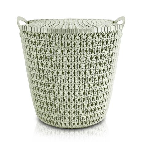 Cesto organizador Verde M Rattan Jack Design com tampa - Jacki design Menor preço em Cesto organizador Verde M Rattan Jack Design com tampa - Jacki design