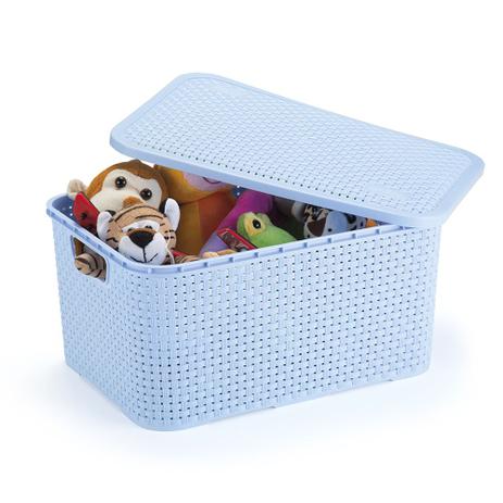 Cesto Rattan Grande com Tampa - Azul - Nitron é boa?
