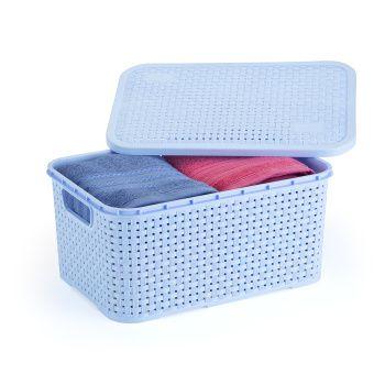 Cesto Rattan Médio com Tampa - Azul - Nitron é boa?