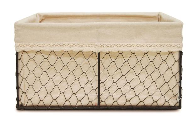 Cesto Retangular Aramado com Forro 27X20X14CM Week - Yoi Menor preço em Cesto Retangular Aramado com Forro 27X20X14CM Week - Yoi