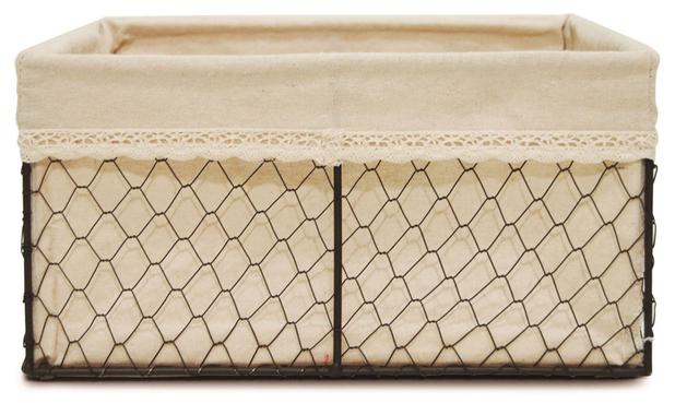 Cesto Retangular Aramado com Forro 31X24X16CM Week - Yoi Menor preço em Cesto Retangular Aramado com Forro 31X24X16CM Week - Yoi