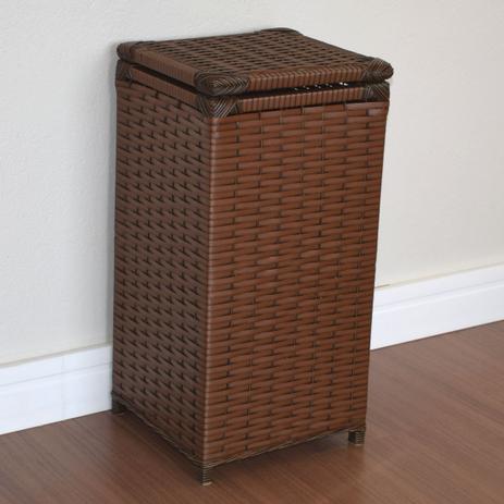 Cesto Roupa Junco Vime Fibra Sintética 30x30x60 Marrom Indiano - Ateliê Isa é boa?