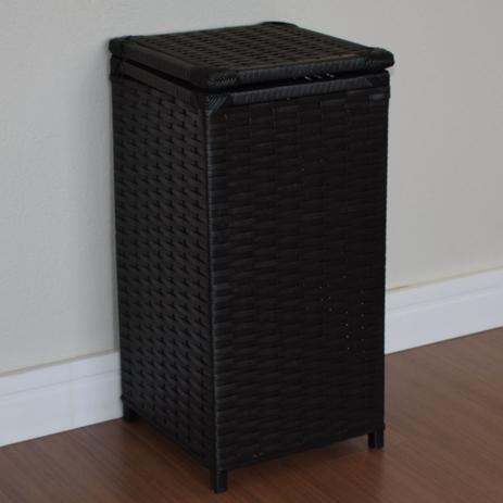 Cesto Roupa Junco Vime Fibra Sintética 30x30x60 Preto - Atelie Isa é boa?