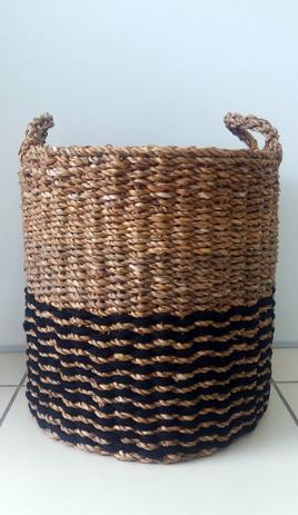 Cesto Seagrass c/ Cordão Preto 45cm - Enjoy Menor preço em Cesto Seagrass c/ Cordão Preto 45cm - Enjoy
