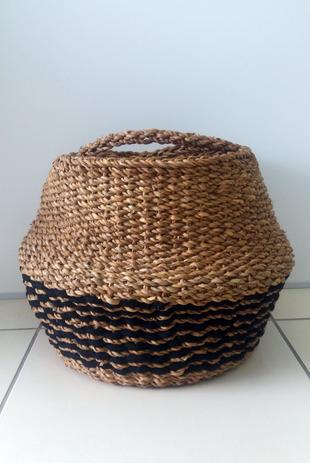 Cesto Seagrass c/ Cordão Preto 60cm - Enjoy Menor preço em Cesto Seagrass c/ Cordão Preto 60cm - Enjoy