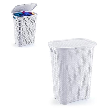 Cesto telado retangular para roupas com tampa e alça 30 litros 38x29,5x50cm - Monte libano Menor preço em Cesto telado retangular para roupas com tampa e alça 30 litros 38x29,5x50cm - Monte libano