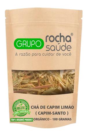 Chá de Capim Limão - Capim Santo Orgânico 100 gramas - Grupo Rocha Saúde