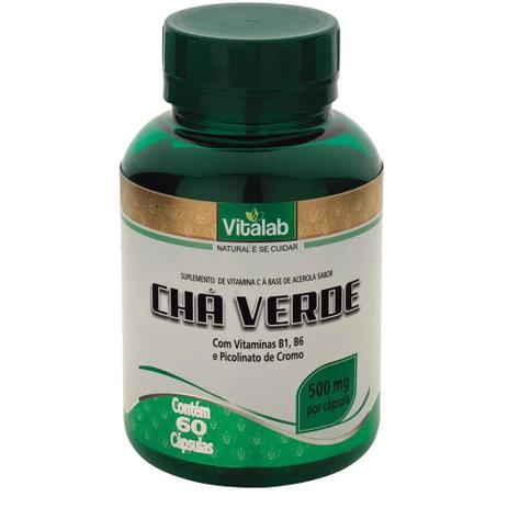 Chá Verde 60 Cápsulas - Vitalab - Laboratorio vitalab ltda Menor preço em Chá Verde 60 Cápsulas - Vitalab - Laboratorio vitalab ltda