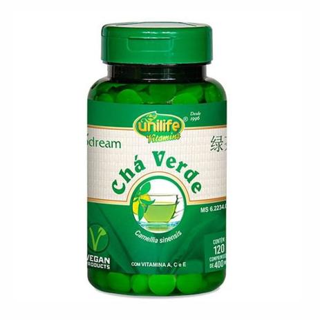 Chá Verde com Vitaminas A, C e E 400mg - 120 Comprimidos - Unilife Menor preço em Chá Verde com Vitaminas A, C e E 400mg - 120 Comprimidos - Unilife