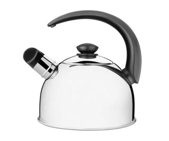 Chaleira Aço Inox 2,1 L Com Apito Com Cabo Preto Tramontina Menor preço em Chaleira Aço Inox 2,1 L Com Apito Com Cabo Preto Tramontina
