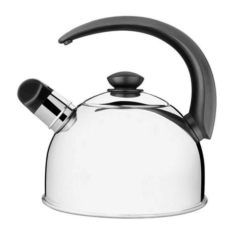 Chaleira Aço Inox 2,1L Com Apito Cabo Preto 61483/013 Tramontina Menor preço em Chaleira Aço Inox 2,1L Com Apito Cabo Preto 61483/013 Tramontina
