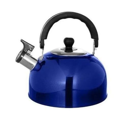Chaleira Aço Inox Com Apito E Tampa Grande 2 Litros Azul - PenselarFun é boa?