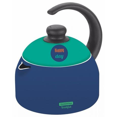 Chaleira Alumínio Antiaderente 1,9L Tramontina Azul/Verde Menor preço em Chaleira Alumínio Antiaderente 1,9L Tramontina Azul/Verde