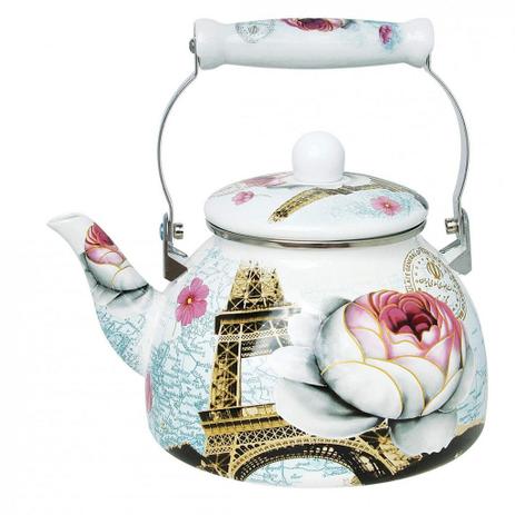 Chaleira Charm Esmaltada Decorada - Paris - 2,5 L - A5 Menor preço em Chaleira Charm Esmaltada Decorada - Paris - 2,5 L - A5