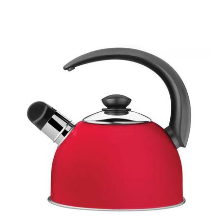 Chaleira com Apito Vermelha em Aço Inox 2,1 Litros Tramontina Menor preço em Chaleira com Apito Vermelha em Aço Inox 2,1 Litros Tramontina