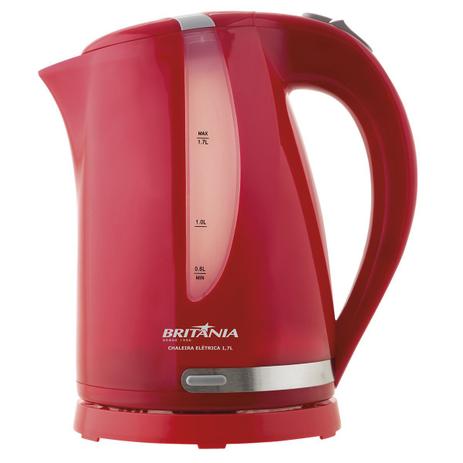 Chaleira Elétrica Britânia 1,7L Vermelha Menor preço em Chaleira Elétrica Britânia 1,7L Vermelha