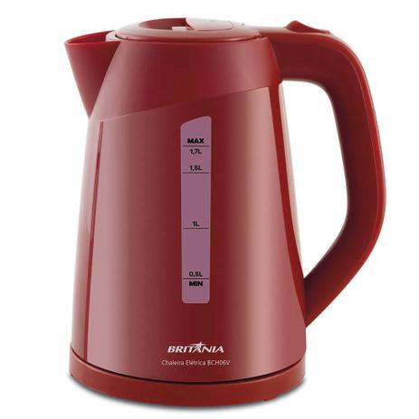 Chaleira Eletrica Britania BCH06V Vermelha 1,7L 110V 063951030 Menor preço em Chaleira Eletrica Britania BCH06V Vermelha 1,7L 110V 063951030