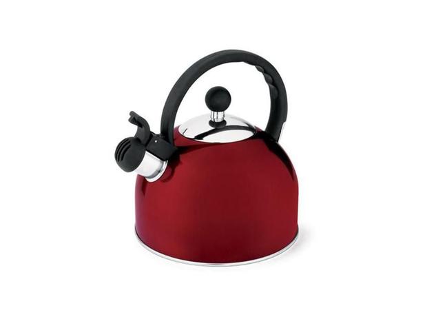 Chaleira Em Aço Inox Com Apito Fixo 1,75L Vermelho Hercules Menor preço em Chaleira Em Aço Inox Com Apito Fixo 1,75L Vermelho Hercules