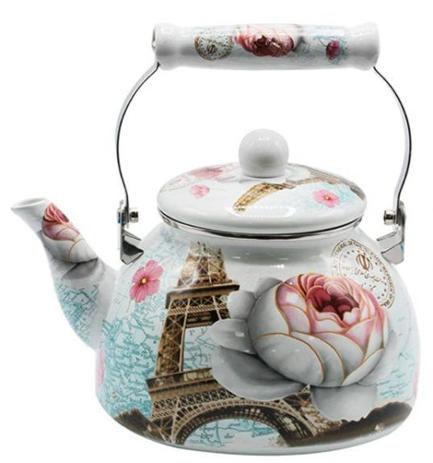 Chaleira esmaltada decorada a5 charm 2,5 litros Menor preço em Chaleira esmaltada decorada a5 charm 2,5 litros