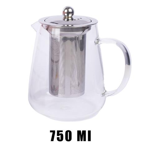 Chaleira Vidro Com Infusor Bule Inox Chá 750ML Resistente - Hauskraft Menor preço em Chaleira Vidro Com Infusor Bule Inox Chá 750ML Resistente - Hauskraft