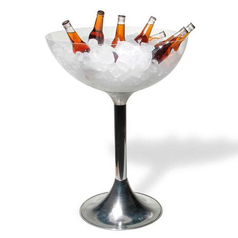 Champanheira Acrílica Cristal Grande Com Base Alumínio Padrão Fiesta - Multigraf Menor preço em Champanheira Acrílica Cristal Grande Com Base Alumínio Padrão Fiesta - Multigraf
