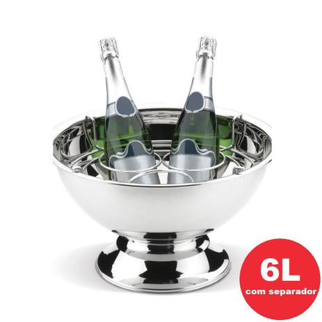 Champanheira de Aço Inox com Separador para 3 Garrafas 6 Litros Linha Lyon 2347/100 Brinox Menor preço em Champanheira de Aço Inox com Separador para 3 Garrafas 6 Litros Linha Lyon 2347/100 Brinox