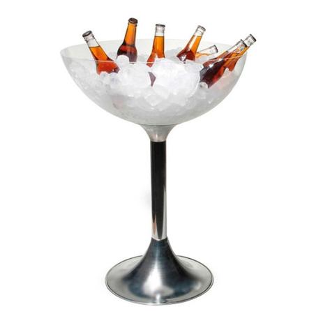 Champanheira Grande Acrílico Taça Alumínio Cristal 33 Litros 75x55cm - Baitashop Menor preço em Champanheira Grande Acrílico Taça Alumínio Cristal 33 Litros 75x55cm - Baitashop