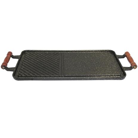 Chapa Antiaderente Grill Oriental Marmorizada 7375 - Preta Menor preço em Chapa Antiaderente Grill Oriental Marmorizada 7375 - Preta