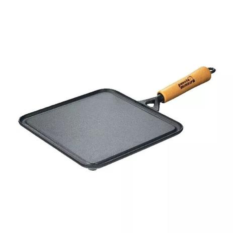 Chapa Bifeteira Ferro Fundido Quadrada Lisa Panela Mineira 24x24cm Menor preço em Chapa Bifeteira Ferro Fundido Quadrada Lisa Panela Mineira 24x24cm