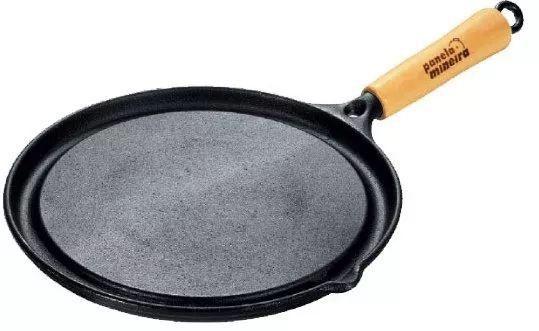 Chapa Bifeteira Ferro Fundido Redonda Lisa Panela Mineira 26cm de Diâmetro Menor preço em Chapa Bifeteira Ferro Fundido Redonda Lisa Panela Mineira 26cm de Diâmetro