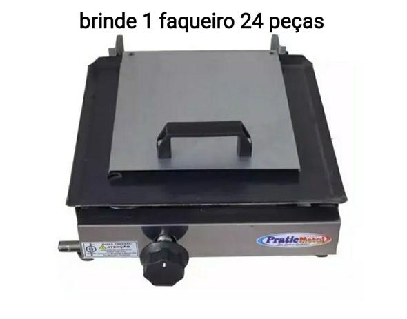 Chapa De Lanche Com Prensa 30x30 Inox A Gás + brinde - Pratic Menor preço em Chapa De Lanche Com Prensa 30x30 Inox A Gás + brinde - Pratic