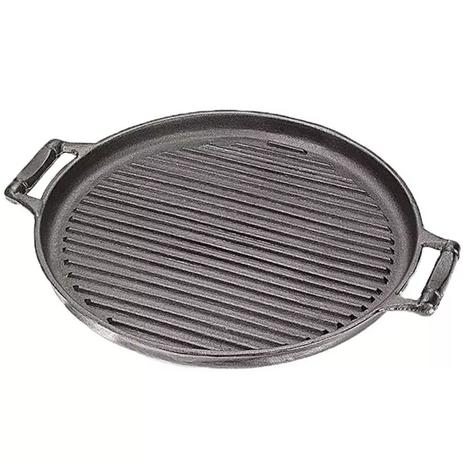 Chapa Frigideira Redonda Estriada Ferro Fundido Alça Ferro Panela Mineira 37cm Diâmetro Menor preço em Chapa Frigideira Redonda Estriada Ferro Fundido Alça Ferro Panela Mineira 37cm Diâmetro